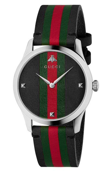 gucci leather strap|gucci leather strap watch.